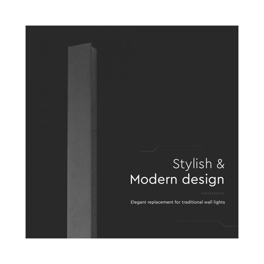 Applique murale extérieure LED/10W/230V 4000K IP65 51 cm noire