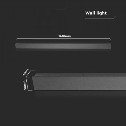 Applique murale extérieure LED/23W/230V 3000K IP65 141 cm anthracite