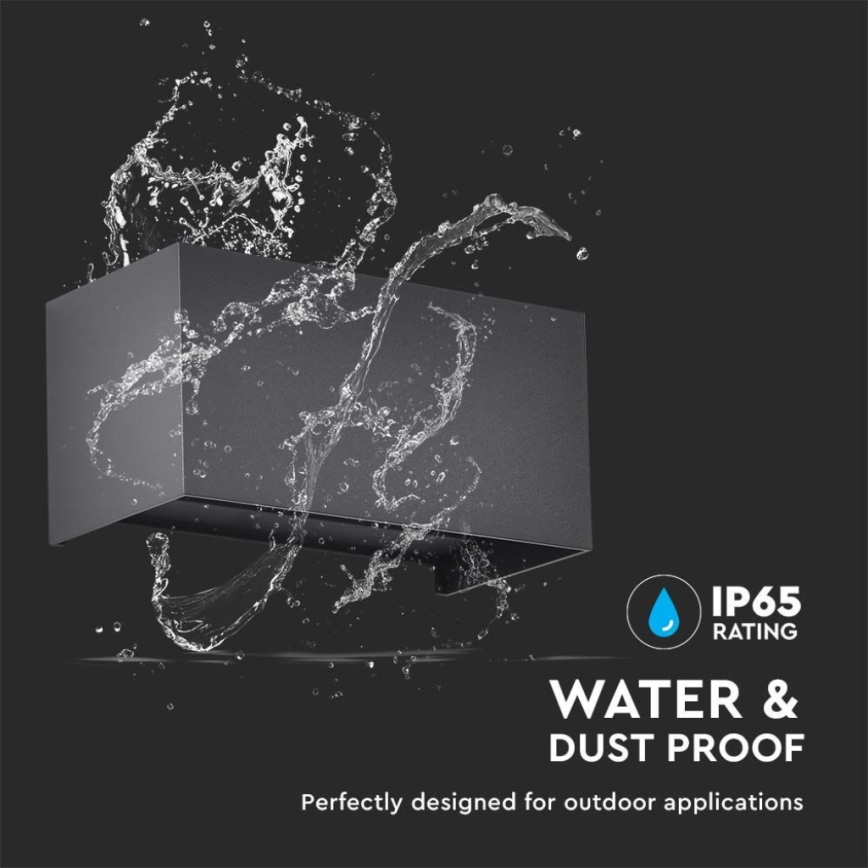 Applique murale extérieure LED 24 W 230 V 3000 K IP65 noire