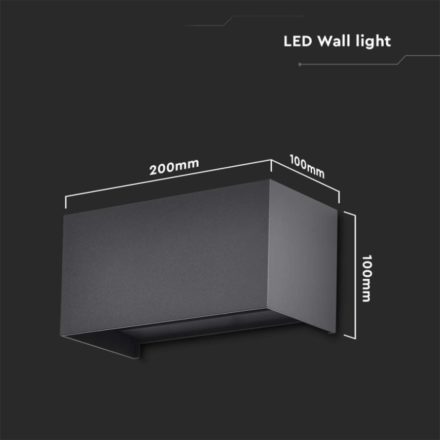 Applique murale extérieure LED 24 W 230 V 3000 K IP65 noire