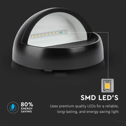 Applique murale extérieure LED/3W/230V 4000K IP65 noir