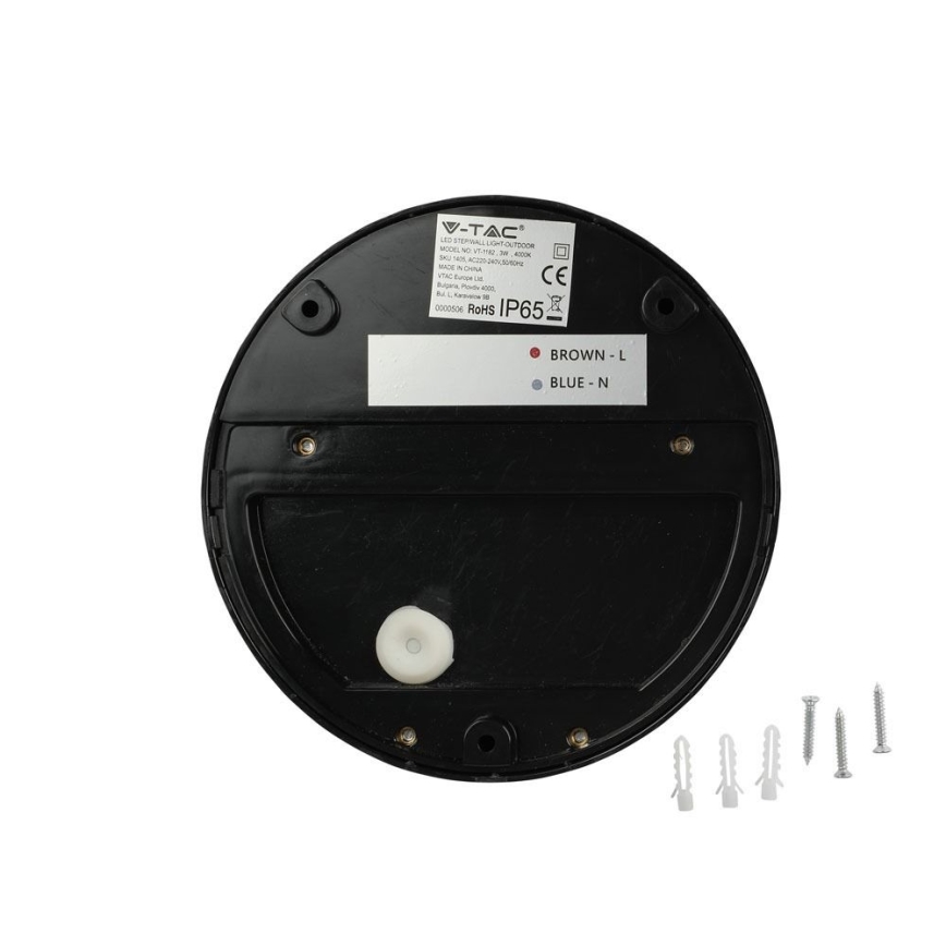 Applique murale extérieure LED/3W/230V 4000K IP65 noir