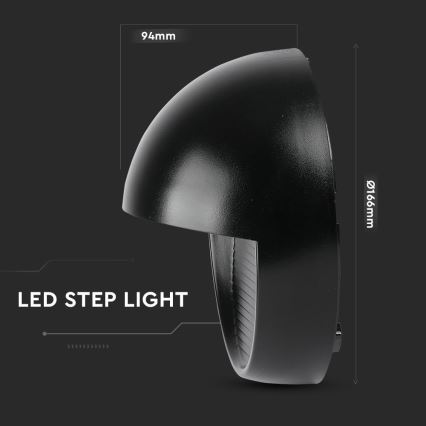 Applique murale extérieure LED/3W/230V 4000K IP65 noir