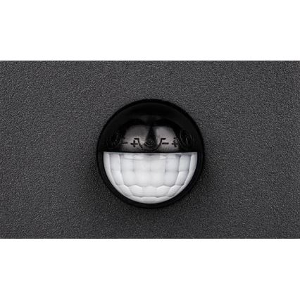 Applique murale extérieure LED avec détecteur HESTIO LED/9W/230V 4000K IP44 noire