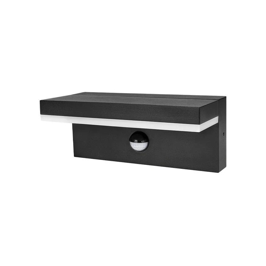Applique murale extérieure LED avec détecteur HESTIO LED/9W/230V 4000K IP44 noire