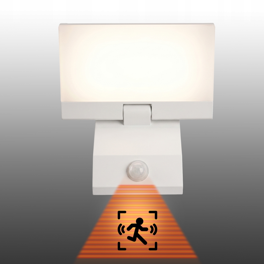 Applique murale extérieure LED avec détecteur de mouvement LED/18W/230V IP44 blanche