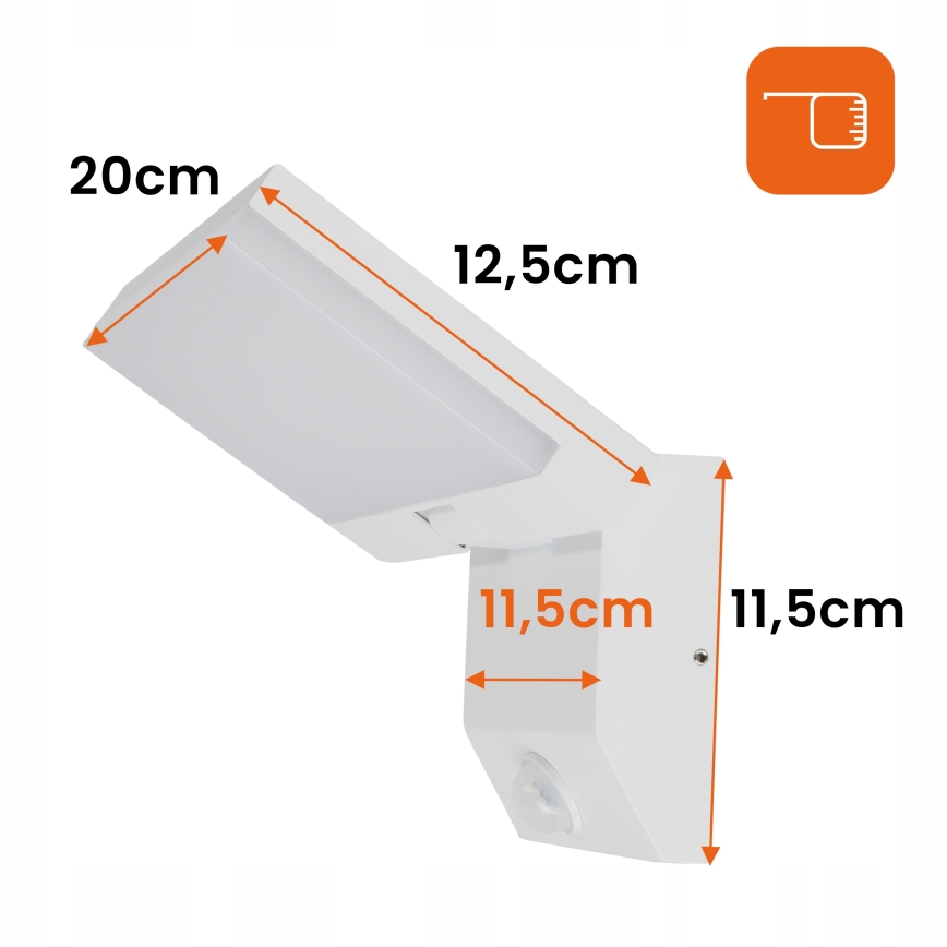 Applique murale extérieure LED avec détecteur de mouvement LED/18W/230V IP44 blanche