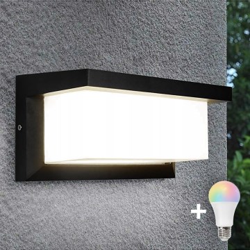 Applique murale extérieure LED RGBW dimmable NEELY 1xE27/9W/230V 2700-6500K IP54 Wi-Fi noire