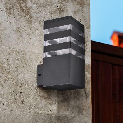 LED RGBW Applique murale extérieure dimmable TEKSAS 1xE27/12W/230V 2700-6500K Wi-Fi IP44 anthracite