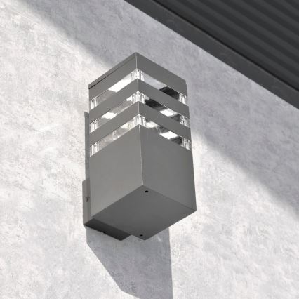 LED RGBW Applique murale extérieure dimmable TEKSAS 1xE27/12W/230V 2700-6500K Wi-Fi IP44 anthracite