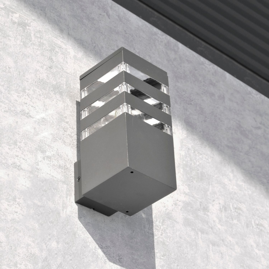 LED RGBW Applique murale extérieure dimmable TEKSAS 1xE27/12W/230V 2700-6500K Wi-Fi IP44 anthracite