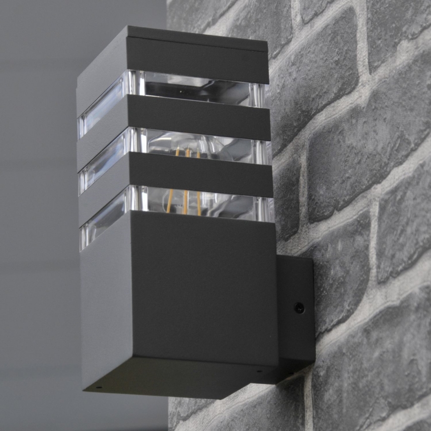 LED RGBW Applique murale extérieure dimmable TEKSAS 1xE27/12W/230V 2700-6500K Wi-Fi IP44 anthracite