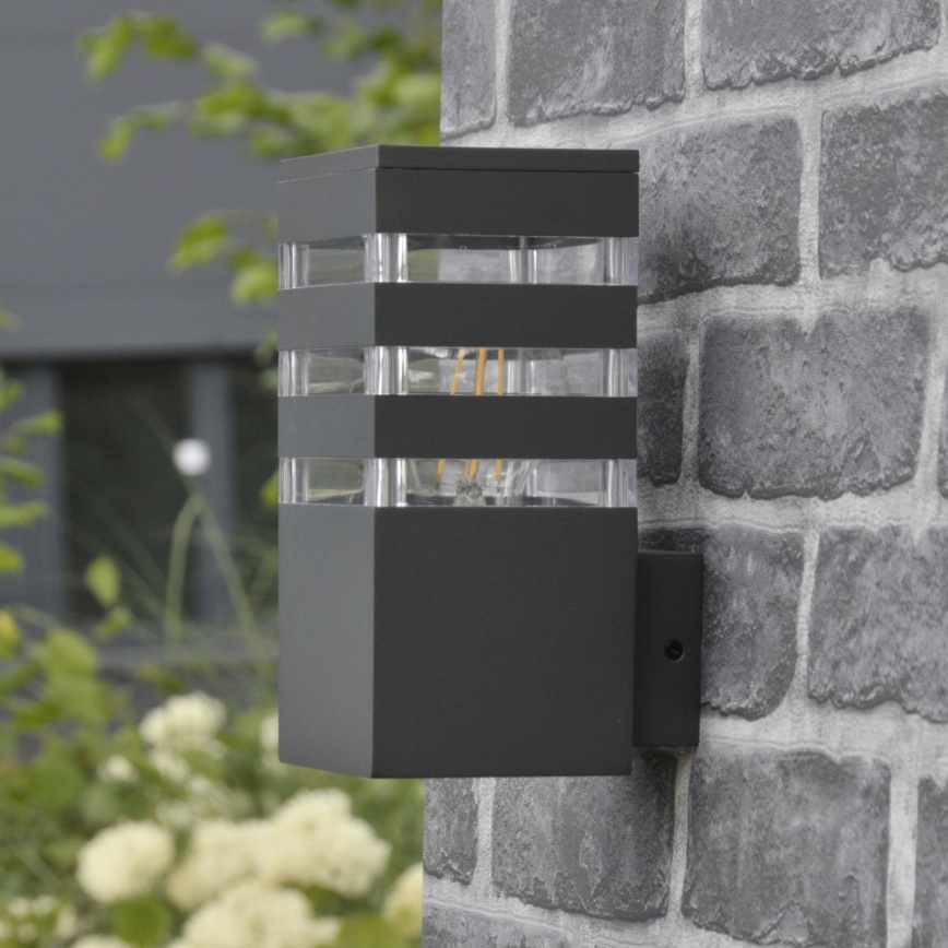 LED RGBW Applique murale extérieure dimmable TEKSAS 1xE27/12W/230V 2700-6500K Wi-Fi IP44 anthracite