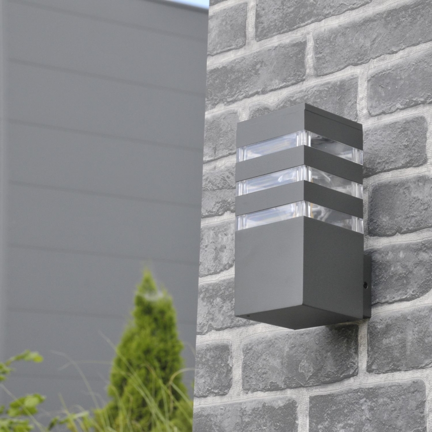 LED RGBW Applique murale extérieure dimmable TEKSAS 1xE27/12W/230V 2700-6500K Wi-Fi IP44 anthracite