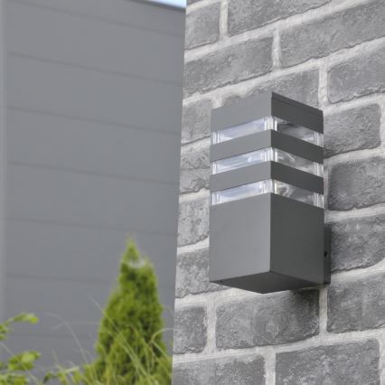 Applique murale extérieure LED RGBW dimmable TEKSAS 1xE27/9W/230V 2700-6500K Wi-Fi IP44 anthracite