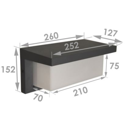 Applique murale extérieure NEELY 1xE27/12W/230V IP54 noir