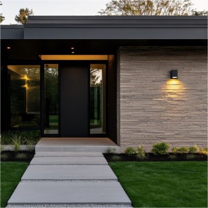 Applique murale extérieure QUERK 1xGU10/35W/230V IP54 8 cm noir