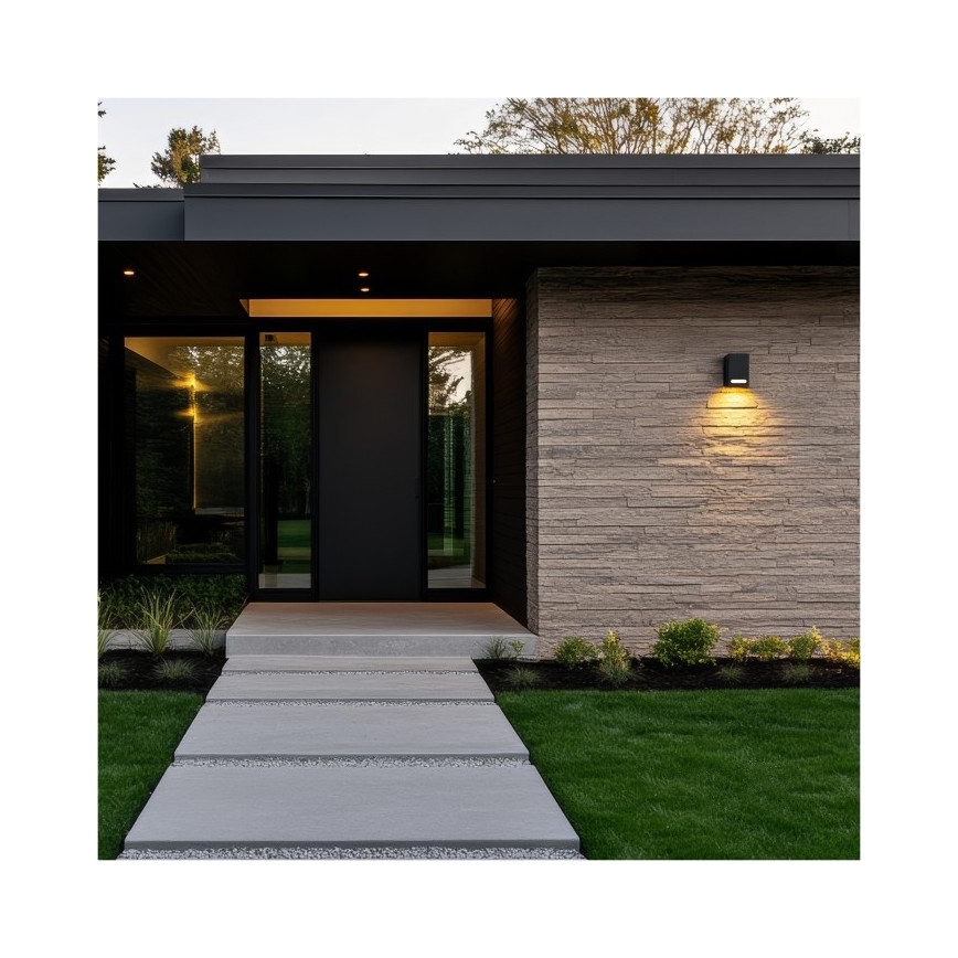 Applique murale extérieure QUERK 1xGU10/35W/230V IP54 8 cm noir
