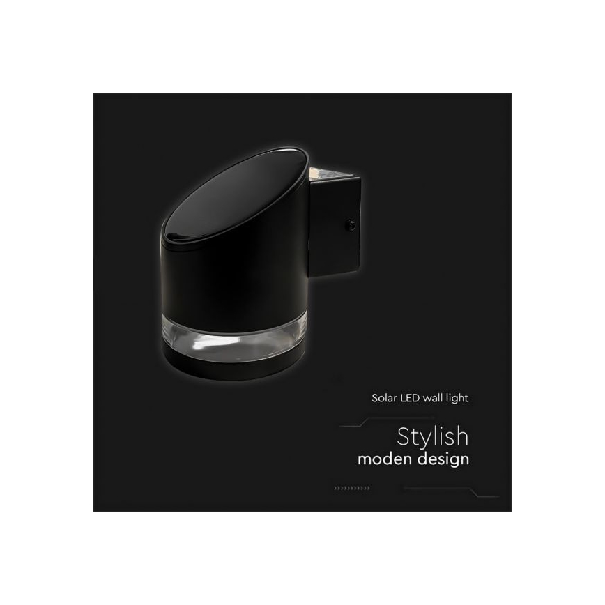 Applique murale extérieure solaire LED/1W/3,7V 3000K IP54 noir