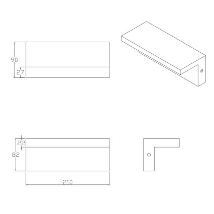 Applique murale extérieure TESA LED/10W/230V IP54 noir