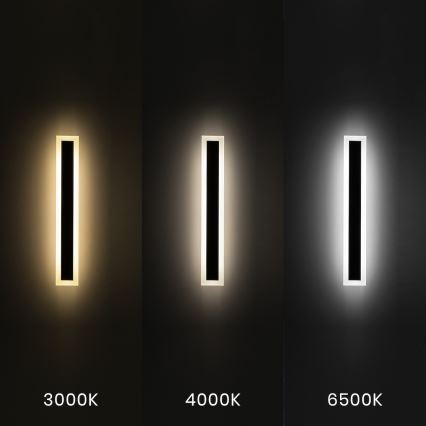 Applique murale extérieure WOW LED/20W/230V 3000/4000/6500K 60 cm IP54 noire