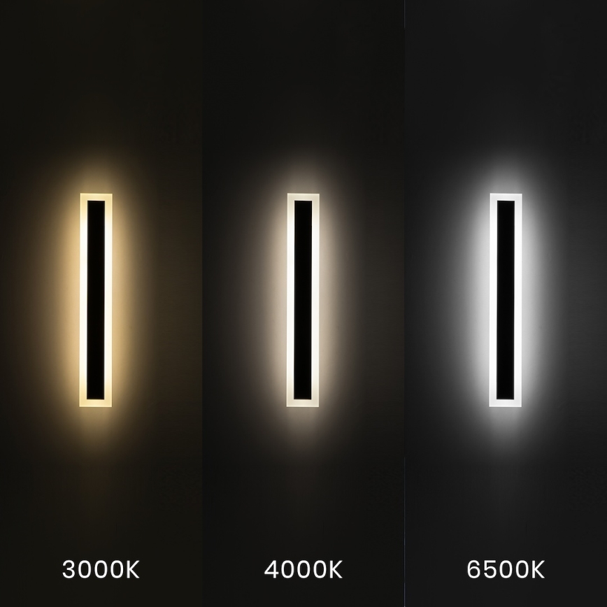 Applique murale extérieure WOW LED/20W/230V 3000/4000/6500K 60 cm IP54 noire