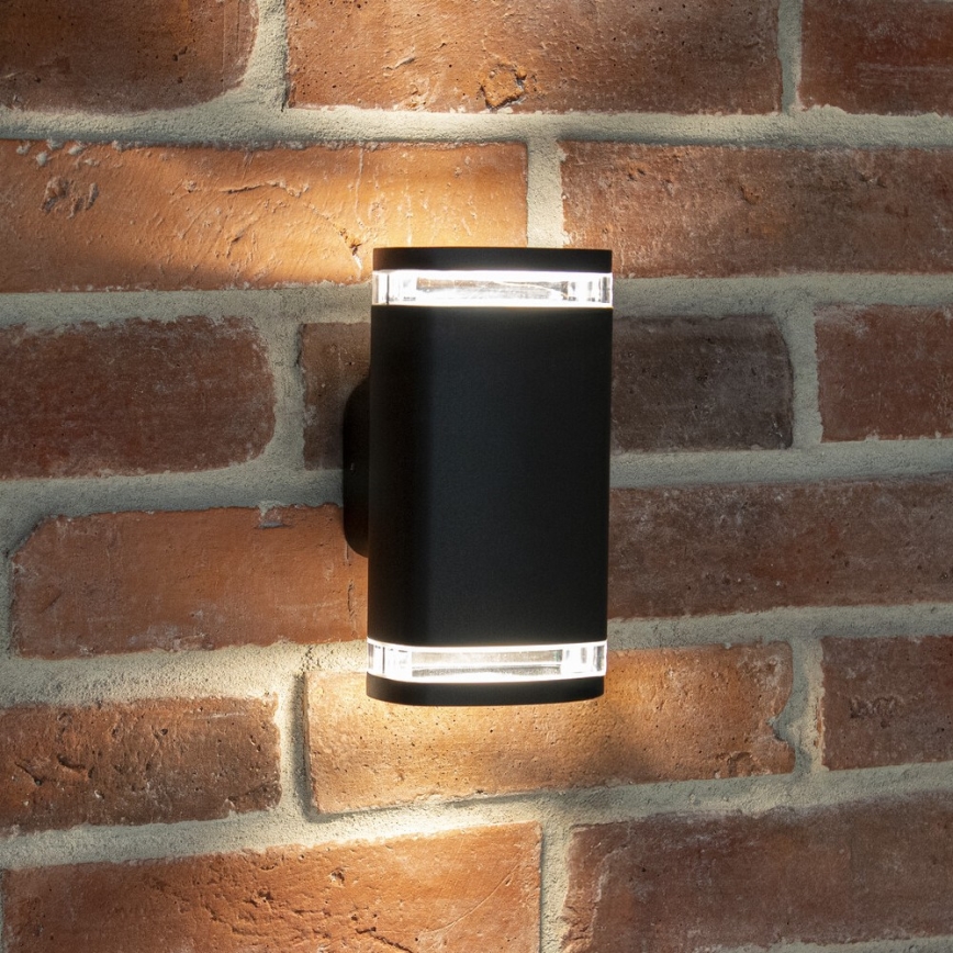 Applique murale extérieure ZEVI 2xGU10/10W/230V IP54 noir
