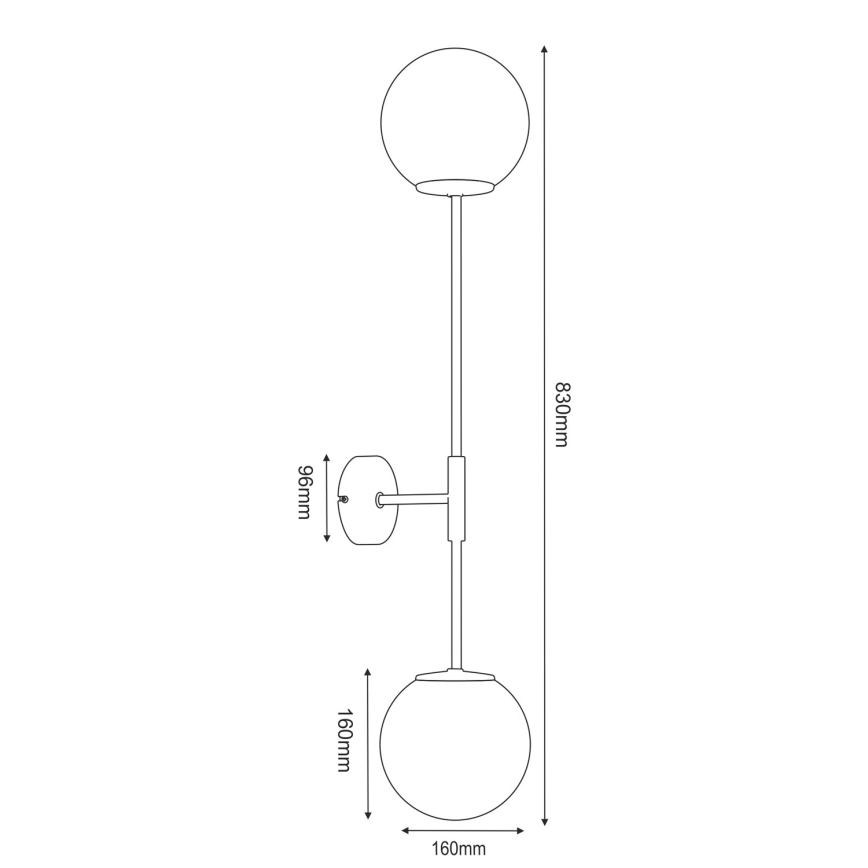Applique murale GLAME 2xE27/15W/230V