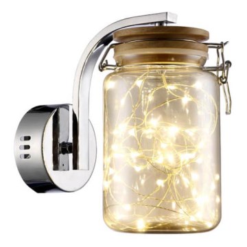 Applique murale JAR LED/5W/230V doré/chrome brillant/bois