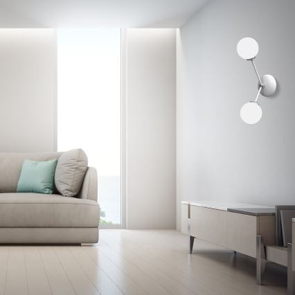 Applique murale JOY 2xE14/40W/230V blanche/chrome brillant