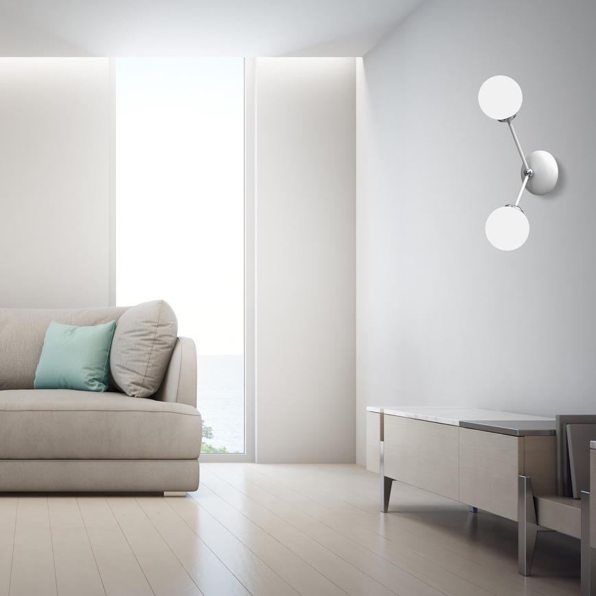 Applique murale JOY 2xE14/40W/230V blanche/chrome brillant