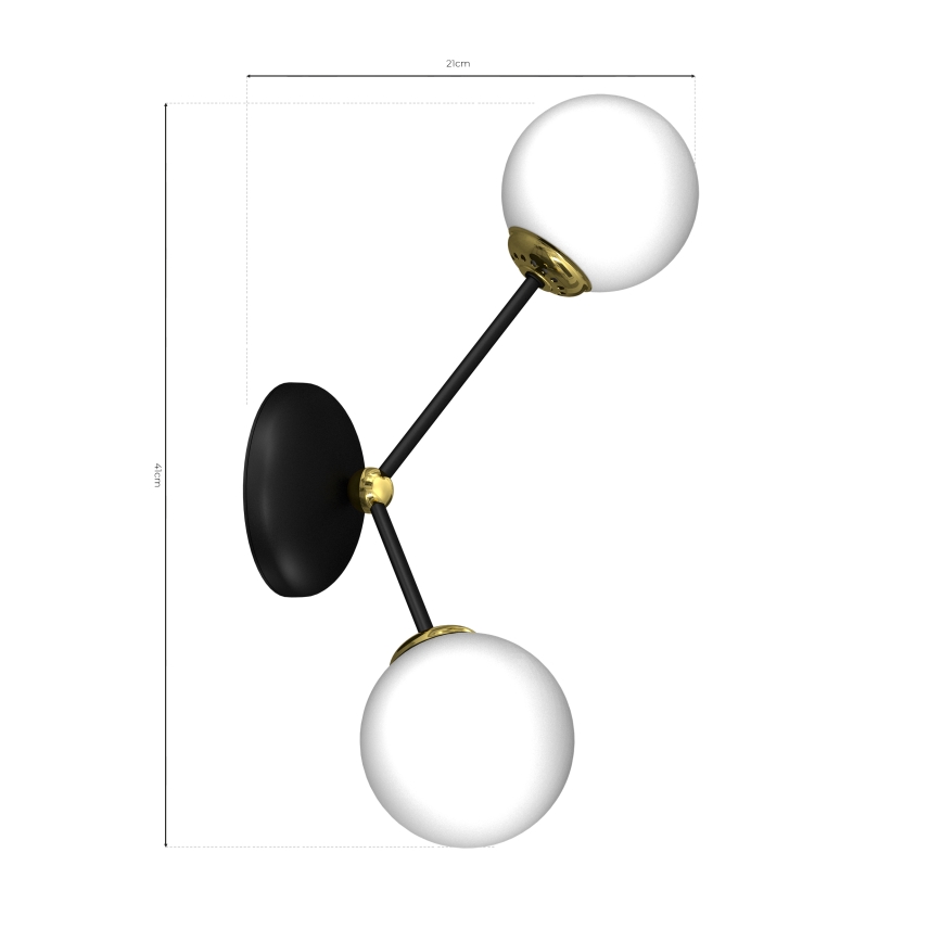 Applique murale JOY 2xE14/40W/230V noire/dorée