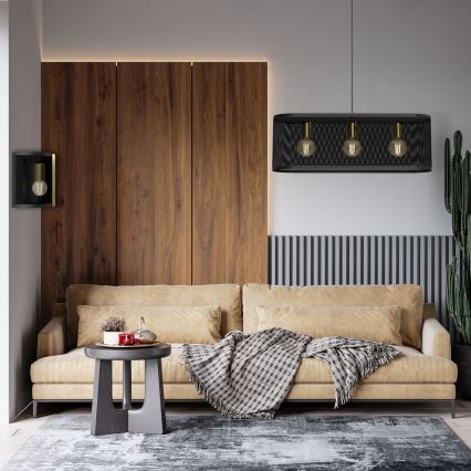 Applique murale KAGA 1xE27/60W/230V noir/doré