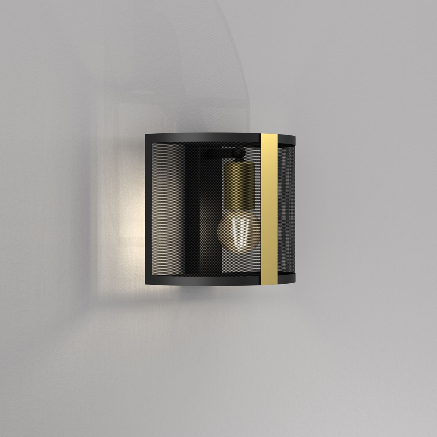 Applique murale KAGA 1xE27/60W/230V noir/doré