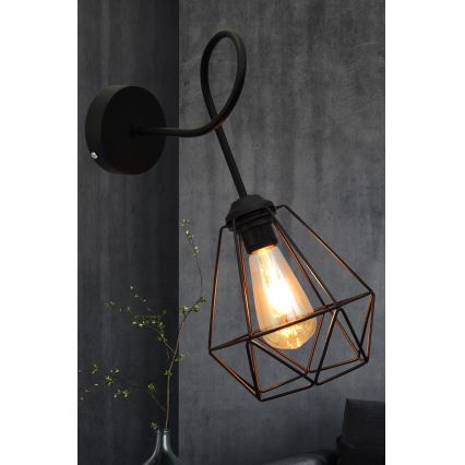 Applique murale KARO, 3 x E27, 15 W, 230 V, noire