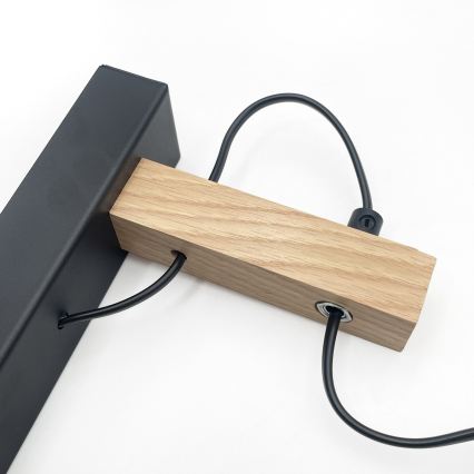 Applique murale LEANDRA 1xE27/15W/230V chêne/noir