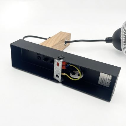 Applique murale LEANDRA 1xE27/15W/230V chêne/noir