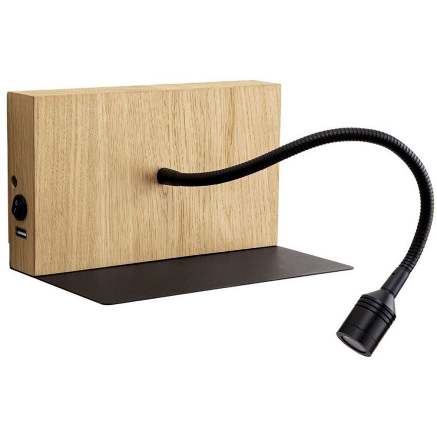 Applique murale LECTOR LED/2,5W/230V USB chêne