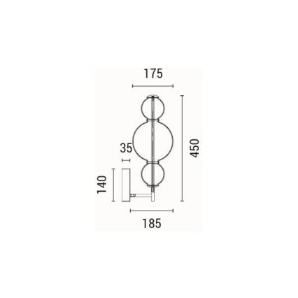 Applique murale LED/12,6W/230V 3000K