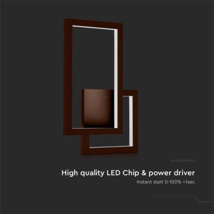 Applique murale LED/20W/230V 3000K marron