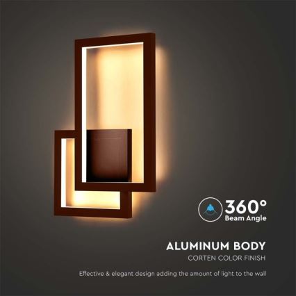 Applique murale LED/20W/230V 3000K marron