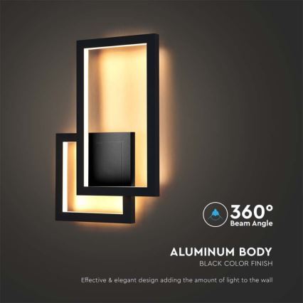 Applique murale LED/20W/230V 3000K noir