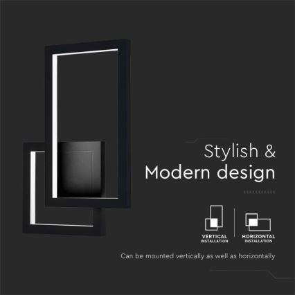 Applique murale LED/20W/230V 3000K noir