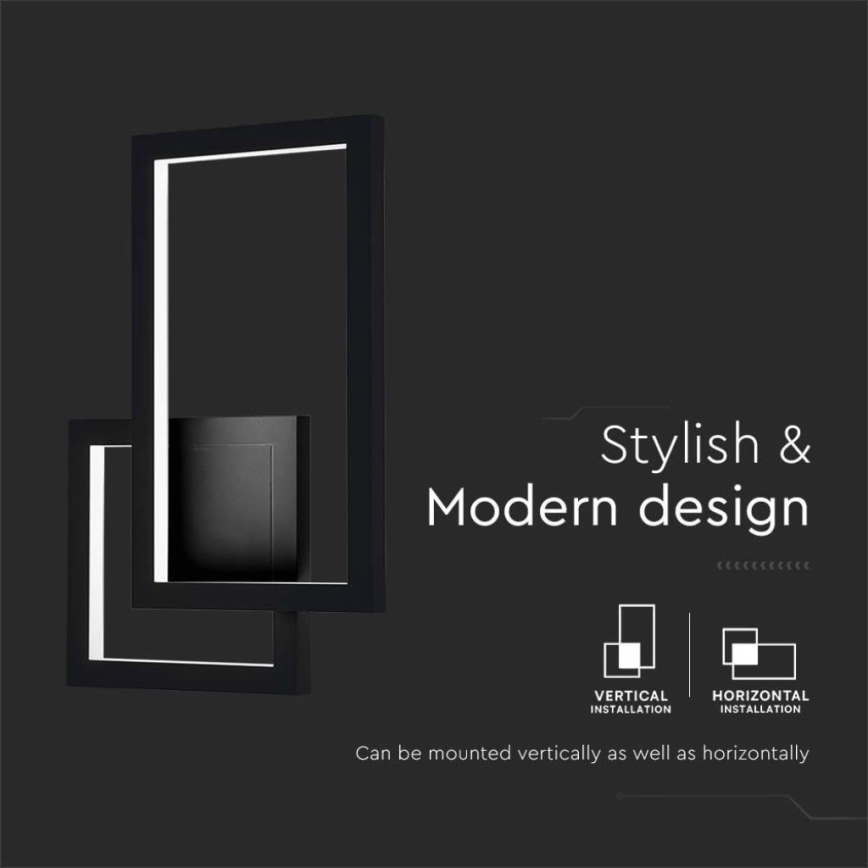 Applique murale LED/20W/230V 3000K noir