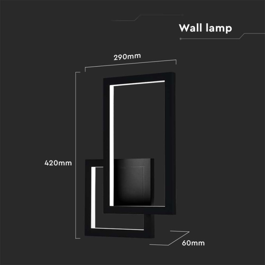 Applique murale LED/20W/230V 3000K noir