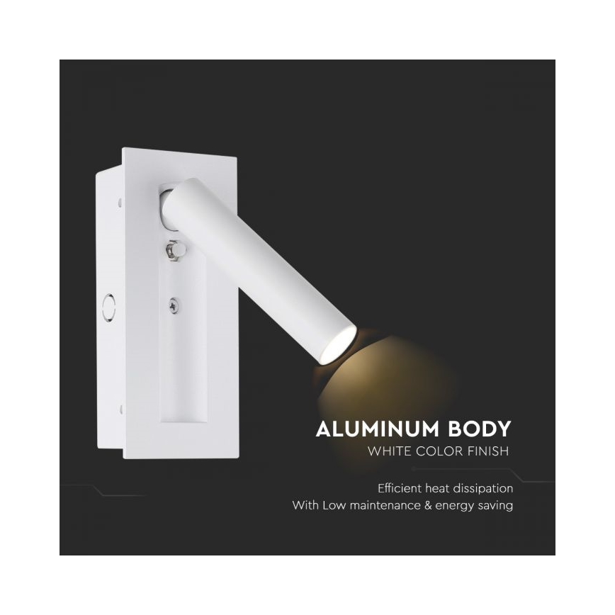 Applique murale LED/2W/230V/3000K blanche
