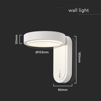 Applique murale LED/5W/230V 3000K/4000K blanc