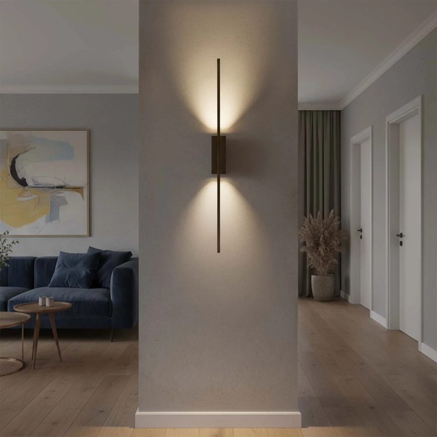 Applique murale LED AISHA, 12 W, 230 V, 4000 K, 80 cm, noire