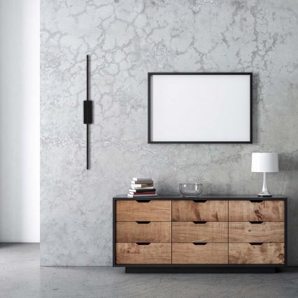 Applique murale LED AISHA, 12 W, 230 V, 4000 K, 80 cm, noire