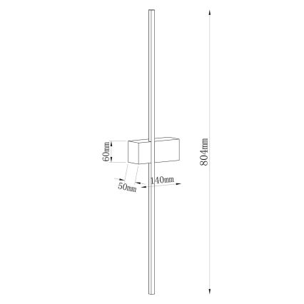 Applique murale LED AISHA LED/12W/230V 4000K 80 cm dorée